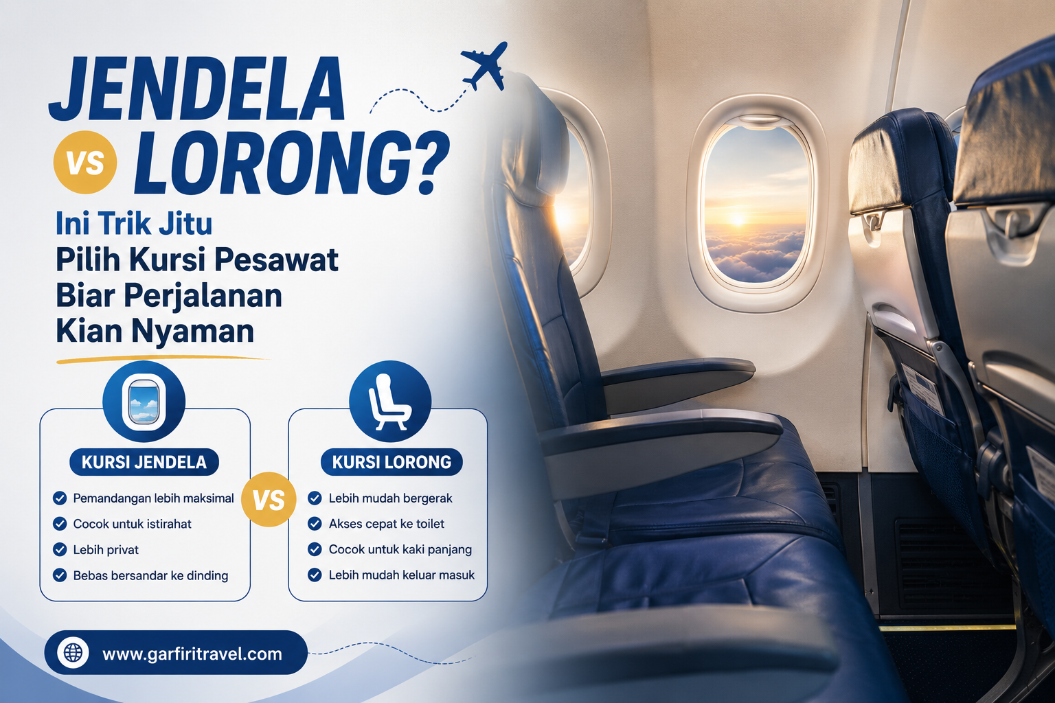 Jendela vs Lorong? Ini Trik Jitu Pilih Kursi Pesawat Biar Perjalanan Kian Nyaman