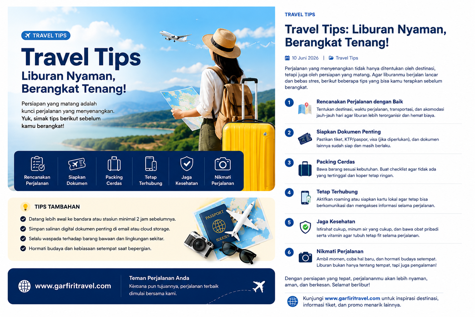 Travel Tips: Liburan Nyaman, Berangkat Tenang!